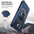 thumbnail image 5 of TJS for T-Mobile REVVL 8 Phone Case, with Tempered Glass Screen Protector, [Military Grade] Robotic Magnetic Support Car Mount Metal Ring Holder Kickstand Cover (Blue), 5 of 7