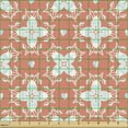 thumbnail image 2 of Geometric Upholstery Fabric by the Yard, Damask Pattern Inspired Floral Shaped Repetitive Elements Art Print, Decorative Fabric for DIY and Home Accents, Coral Pale Blue by Ambesonne, 2 of 5