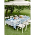 thumbnail image 4 of Outdoor Tablecloth with Umbrella Hole for Patio/Picnic/Party/Camping, Blue Octopus Coastal Waterproof Table Cloth Rectangle Table Cover Washable, Coral Summer Beach Nautical Ocean Blue (60"x 84"), 4 of 8