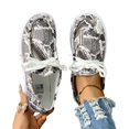 thumbnail image 6 of Women Vintage Denim Abstract Print Boat Shoes, Lightweight Breathable Lace Up Casual Flats Non Slip Thick Rubber Sole Daily Walking Shoes, 6 of 6