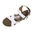 thumbnail image 2 of Xfvqtps Flatform Sandals Women Wedge Cross Straps Open Toe Ankle Buckle Strap Summer Wedge Sandals White, 2 of 6