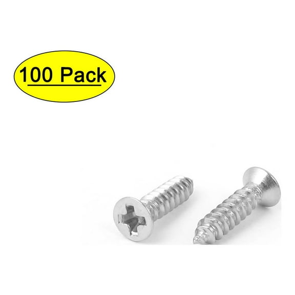 Unique Bargains M2.2 x 9.5mm  Flat Head Self Tapping Screw Fasteners 100 Pcs