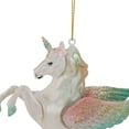thumbnail image 3 of Northlight 5.25" White Unicorn Glass Christmas Ornament, 3 of 6