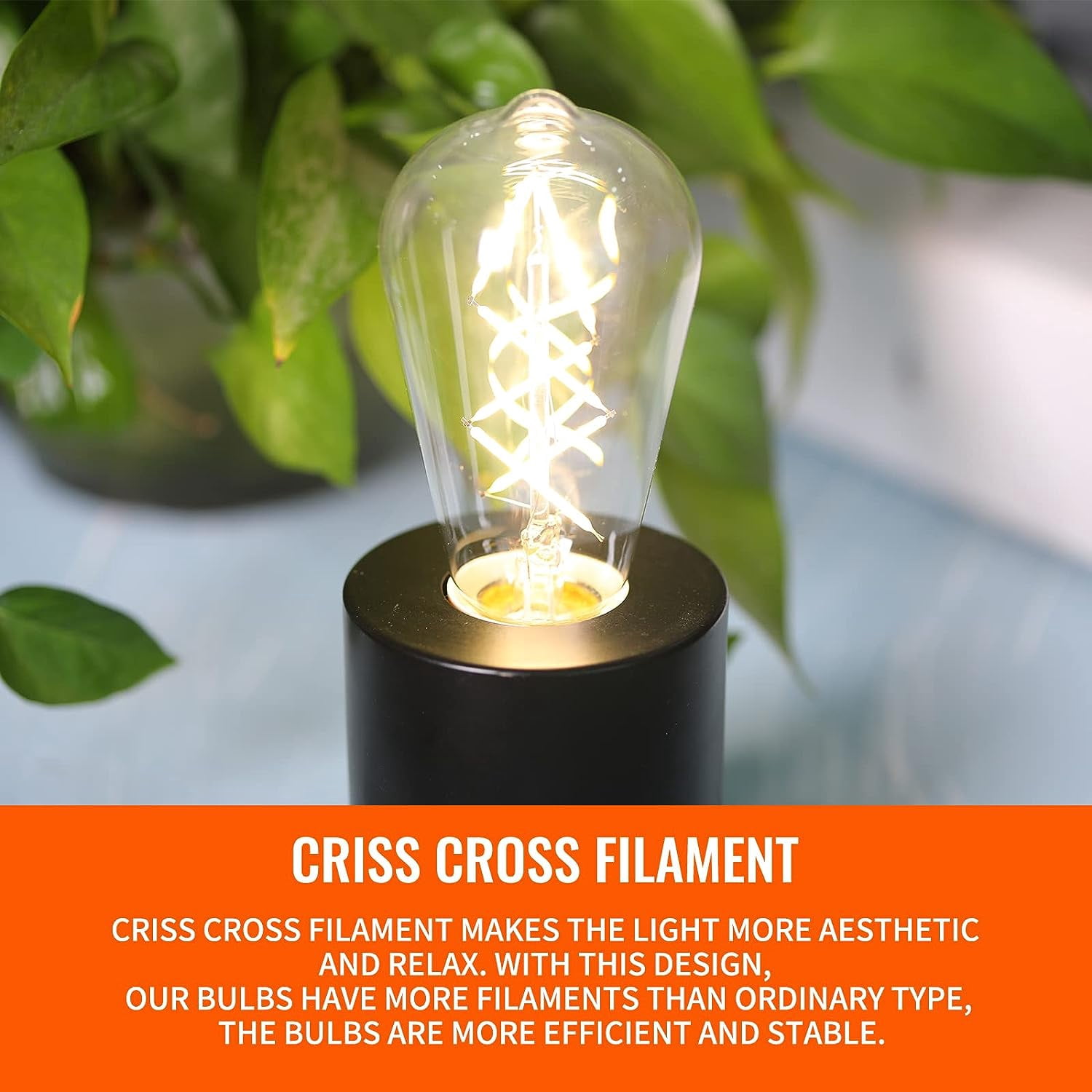 OMED Fishbone Filament LED Edison Bulbs, 60 Watt Equivalent ST64 E26 Dimmable Vintage Light Bulbs, 600Lumen 4000K Daylight White Spiral Old Fashioned Light Bulbs for Dining Room and Island Kitchen
