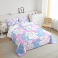 thumbnail image 3 of Erosebridal Boho Flowers Bedding Room Decor for Teen Blue and White Floral Decor Comforter Set, Preppy Pink Bedding Queen 3 Piece, 1 Comforter 2 Pillowcases, 3 of 5