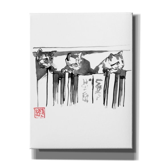 Epic Graffiti 'Cats In Library' by Pechane, Canvas Wall Art, 26"x34"