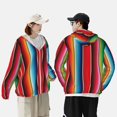 thumbnail image 6 of Daiia Mexican Serape Blanket Stripes UPF 50+ Sun Protection Hoodie Jacket Lightweight Long Sleeve Sun Shirt for Women Men with Pocket Hiking Outdoor-, 6 of 9