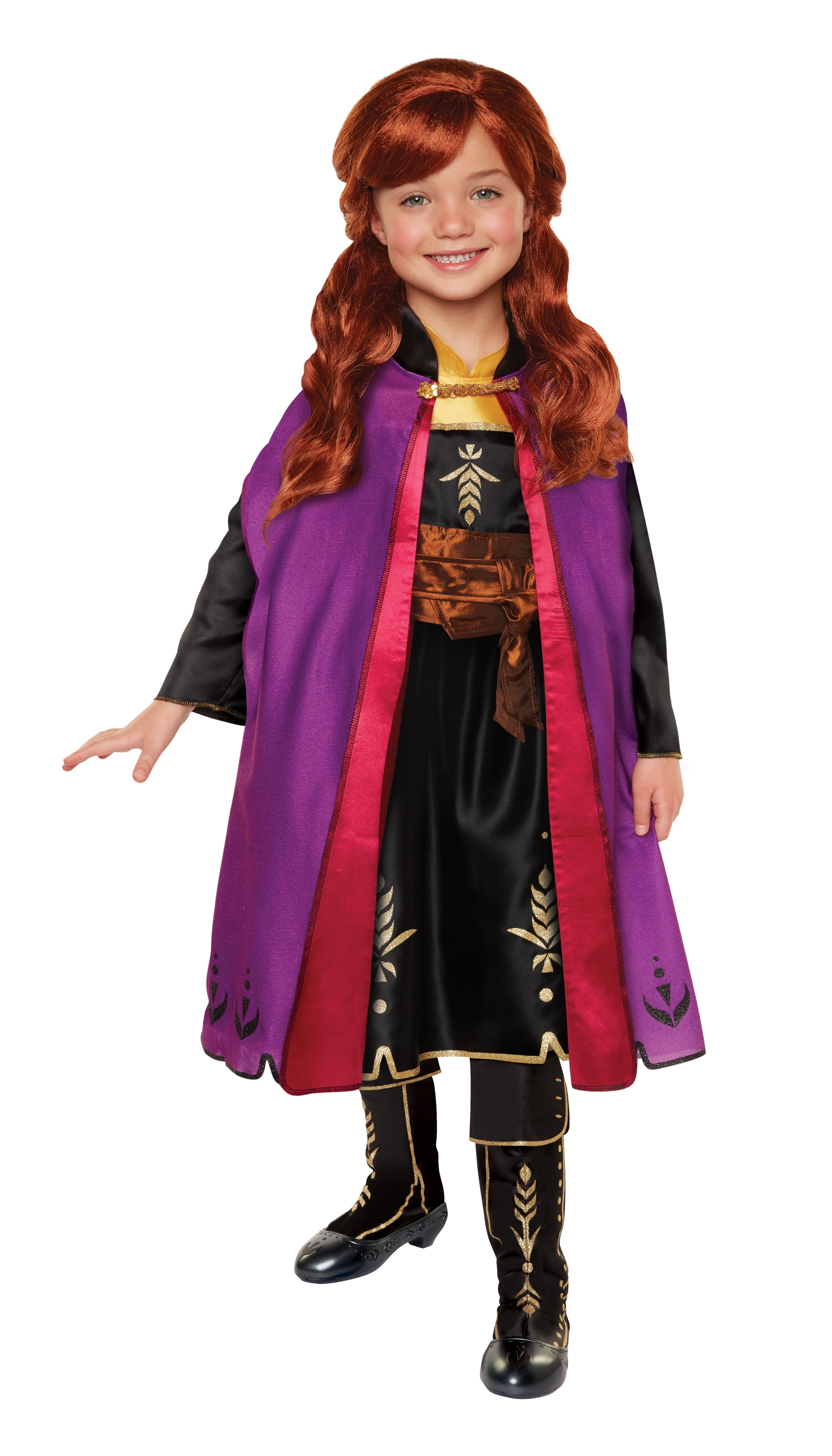 Girls Disney Anna Frozen Brown Brunette Plaited Fancy Dress Costume Outfit Wig 