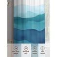 thumbnail image 6 of Teal Blue Sheer Curtains 63 Inches Long 2 Panels Water Ripple Abstract Ombre Watercolor Modern Art Light Filtering Semi Sheer Window Curtains Drapes for Bedroom Living Room 52"x63", 6 of 7