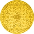 thumbnail image 1 of Ahgly Company Indoor Round Abstract Yellow Contemporary Area Rugs, 6' Round, 1 of 4