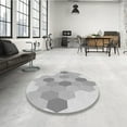 thumbnail image 3 of Ahgly Company Indoor Round Patterned Gunmetal Gray Area Rugs, 6' Round, 3 of 6