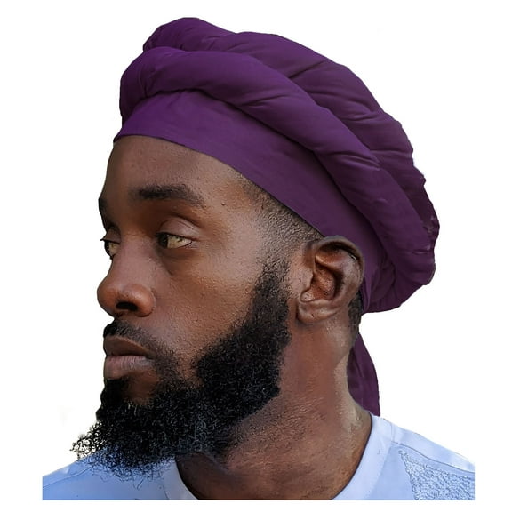 Purple African pre-tied Turban for Men