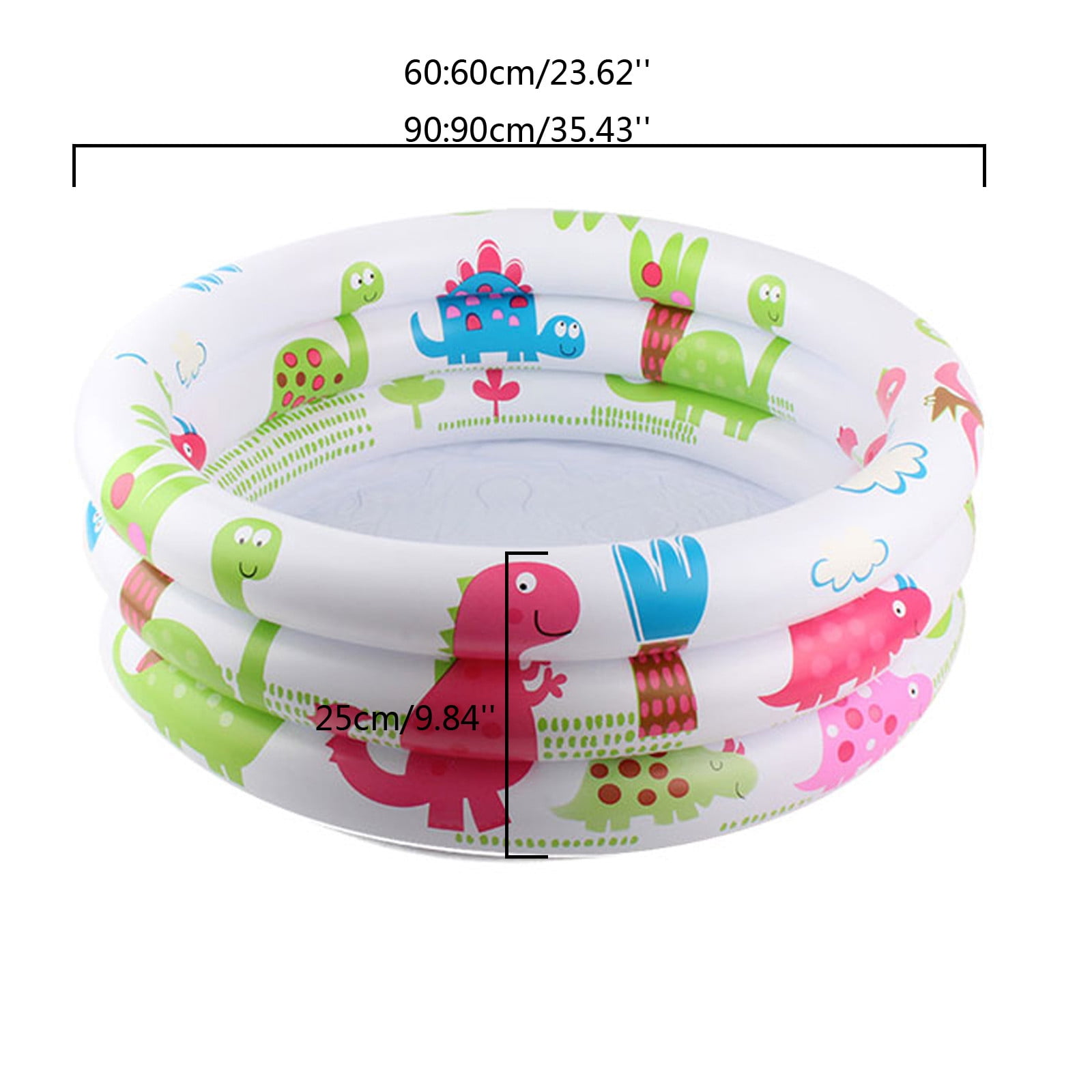 Inflatable Round Swimming Pool 35 Inch Portable Backyard Water Fun Basin for Summer Relaxation and Outdoor Activities Compact Design for Easy Storage White 90