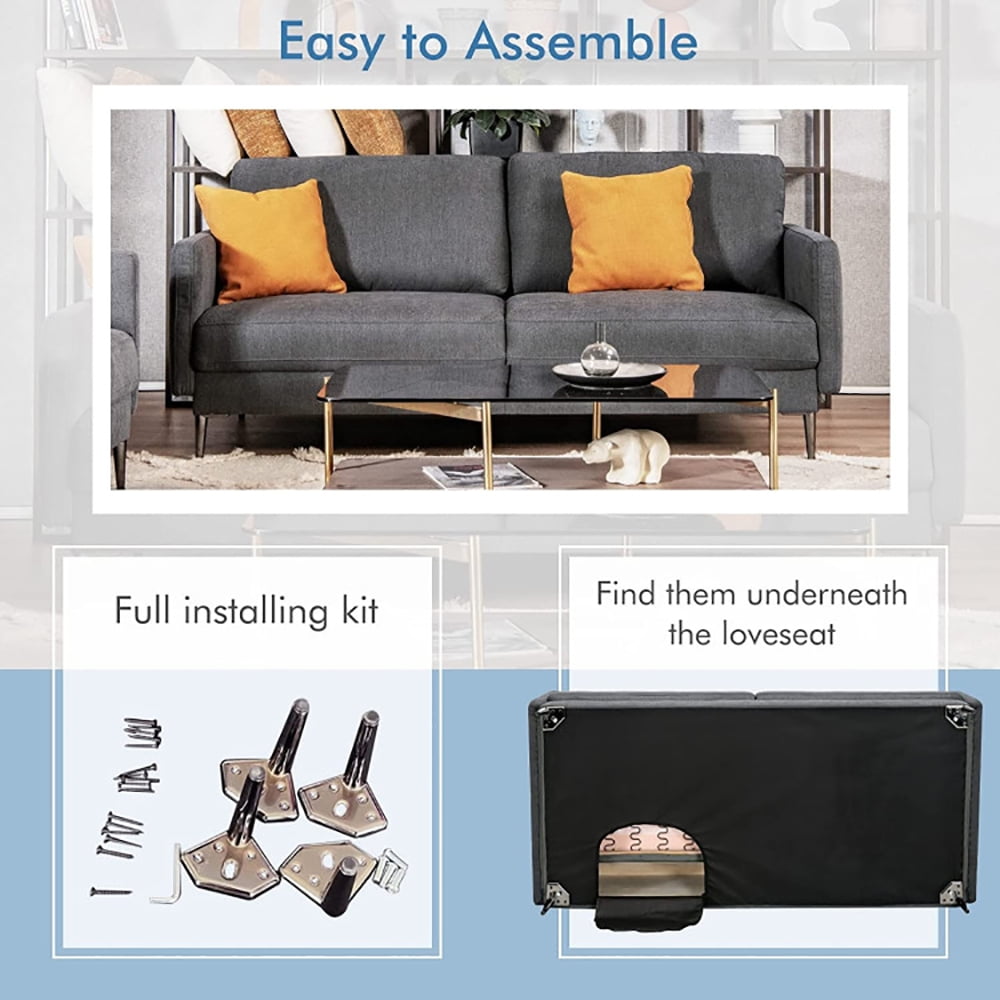 Finihen Convertible Sleeper Sofa Bed, Sectional Couch, Loveseat Sofa, Modern Loveseat with Comfy Backrest Cushions, for Living Room, Bedroom, Gray Finihen Convertible Sleeper Sofa Bed, Sectional Couch, Loveseat Sofa, Modern Loveseat with Comfy Backrest Cushions, for Living Room, Bedroom, Gray
