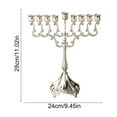 thumbnail image 3 of Costeam Hanukkah Menorahs 9 Branch Gold Plated Menorah for Chanukah Candle Holders Shabbat Jewish Holiday Festival Table Centerpiece Decor, 3 of 6