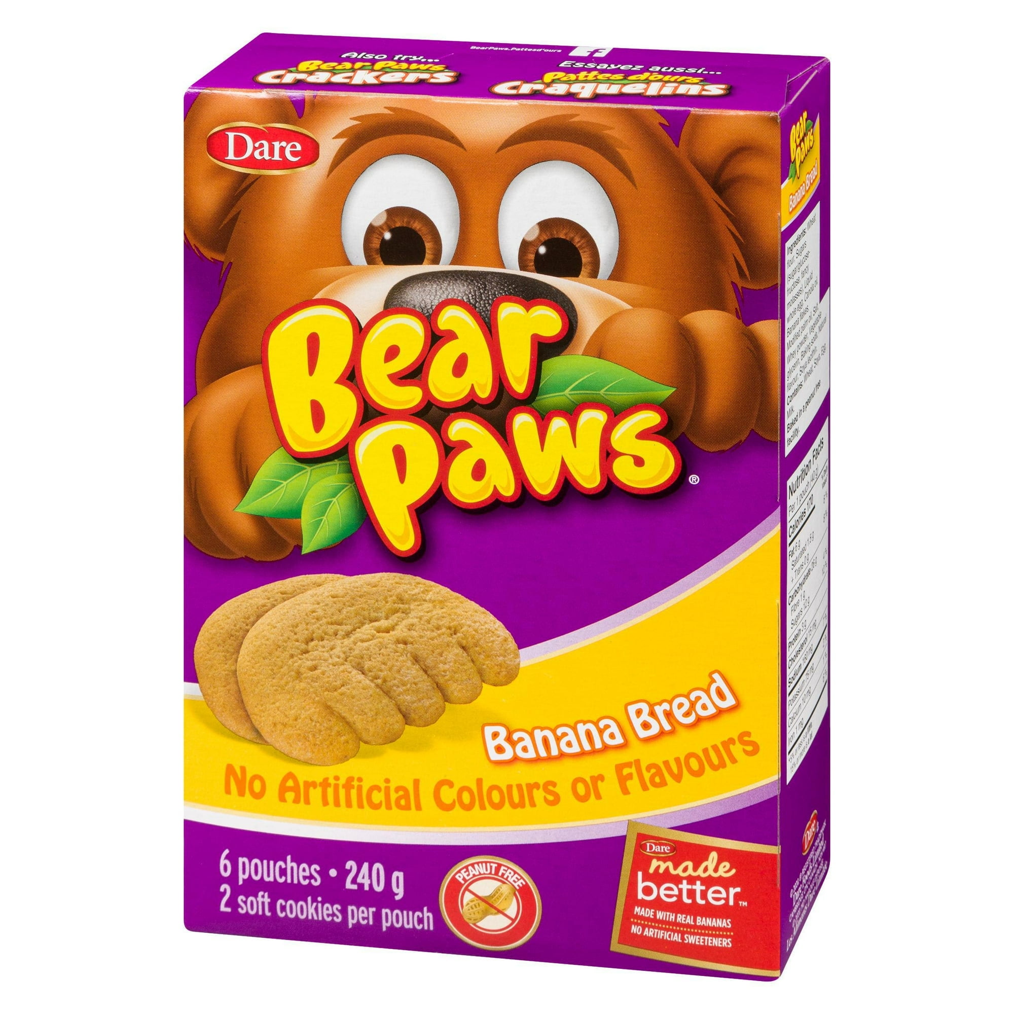 Bear Paws Banana Bread Cookies, Dare, 240 g