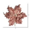 thumbnail image 3 of Vickerman 17" Rose Gold Pearl Glitter Poinsettia Artificial Christmas Stem, 3 per Bag, 3 of 4