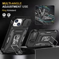 thumbnail image 4 of for iPhone 14 Plus Case with Kickstand with Camera Cover,Military-Grade Protection,Metal Ring Kickstand,Bumper Case for iPhone 14 Plus Case,Black 5-IP14plus-01, 4 of 14