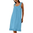 thumbnail image 5 of TaTaai Women's Square Neck Sleep Dress with Hem, Side Pocket, Sleeveless Style, and Comfortable Relaxed Fit Gift, 5 of 9