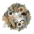 thumbnail image 1 of Green Leaves Wreath w/ Welcome Sign, 1 of 6