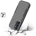 thumbnail image 4 of Designed for Samsung Galaxy A15 5G Hybrid lined shockproof dual layer Rugged 2in1 Hard PC & Silicone TPU Non Slip Textured Tough Phone Case Cover [Gray], 4 of 12