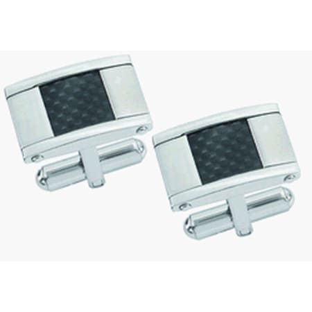 Visol Orion Carbon Fiber Brushed Stainless Steel Cufflinks