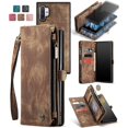 thumbnail image 2 of Wallet Case Compatible with Galaxy Note 10 Plus 2 in 1 Leather Zipper Detachable Magnetic Phone Case with 10 Card Slots Clutch Purse Cover Galaxy Note 10 Plus Premium PU Case Brown, 2 of 12
