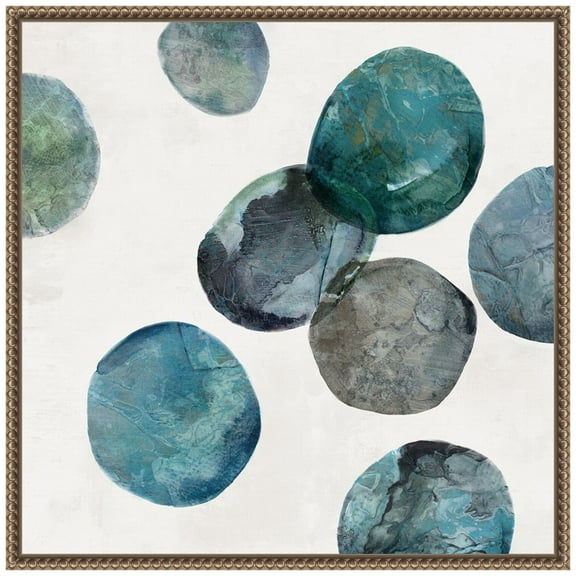 Amanti Art Blue Orbits Framed Canvas Wall Art Print