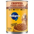 thumbnail image 2 of (4 pack) Pedigree Chopped Ground Dinner Beef, Bacon & Cheese Flavor Wet Dog Food For Adults, 22 Oz Can, 2 of 10