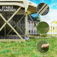 thumbnail image 6 of Outsunny 11 x 11ft Pop Up Gazebo Screen Tent with Removable Roof Cover, 4 Roll-up Wind Panels for Camping, Patio, Backyard, Lawn, Beige, 6 of 9