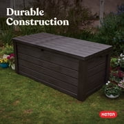 Keter Eastwood 150 Gallon Durable Resin Outdoor Deck Box Storage Organization, Brown