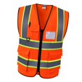 thumbnail image 3 of Wisewang Reflective Safety Vest for Engineer Construction w/ Pockets Free ze Orange Orange, 3 of 6
