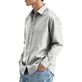 thumbnail image 5 of FGVCTG Mens Plaid Shirts Casual Classic Long Sleeve Collar Button Down Shirts Daily Outdoor Casual Shirt Gray 2XL, 5 of 7