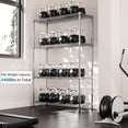 thumbnail image 6 of IZEUK 4-Tier Industrial Wire Shelving, Heavy Duty Metal Storage Rack 3400 LBS Capacity, Adjustable Utility Shelf with 25.4mm Steel Pipes, 59.1"W x 17.7"D x 70.4"H, Chrome, 6 of 8