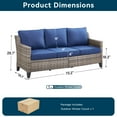 thumbnail image 7 of Unnifurnzi Outdoor Couch-All Weather Wicker Patio Couch High Back Outdoor Patio Couch for Porch Balcony Deck-Gray/Blue, 7 of 7