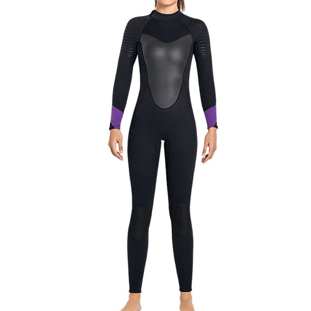Eigraketly Traje de buceo Snorkeling portátil UPF 50 neopreno impermeable protección colorido kayak traje de neopreno de manga larga Deportes acuáticos Mujer Negro S Eigraketly OD020698-08