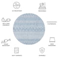 thumbnail image 6 of SAFAVIEH Courtyard Altan Geometric Indoor/Outdoor Area Rug, Ivory/Navy, 5'3" x 5'3" Round, 6 of 10