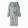 thumbnail image 4 of NOLDARES Mens Hooded Bathrobe Pure Cotton Terry Cloth Long Robe for Men Super Absorbent Quick Drying Spa Robe(Light Gray,One Size), 4 of 9