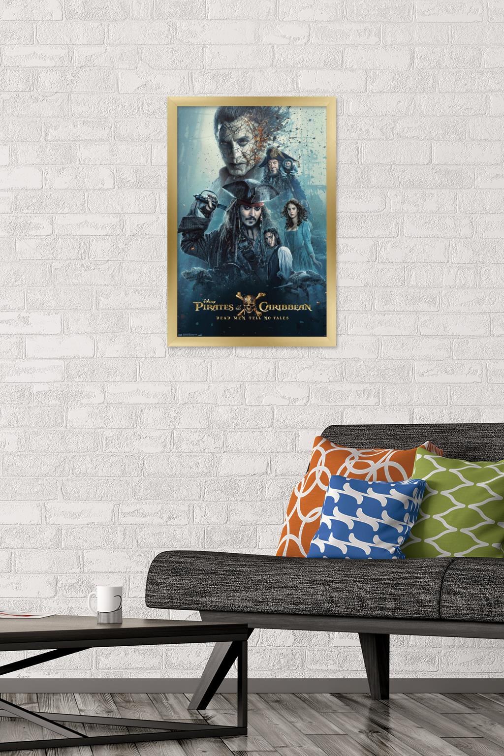 Disney Pirates of the Caribbean: Dead Men Tell No Tales - One Sheet Wall Poster, 14.725" x 22.375", Framed