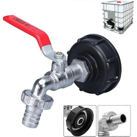 Adaptateur de rservoir IBC Connecteur filetage 1/2",Robinet Cuve 1000L Robinet Recuperateur Eau De Pluie,Robinet Sortie Raccord Vanne Robinet Racco