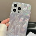 thumbnail image 2 of Designed for iPhone Case,Luxury Glitter Gradient Butterfly Pattern Matte Silicone Shockproof Protective Cover Phone Case (iPhone 11 Pro,White), 2 of 5