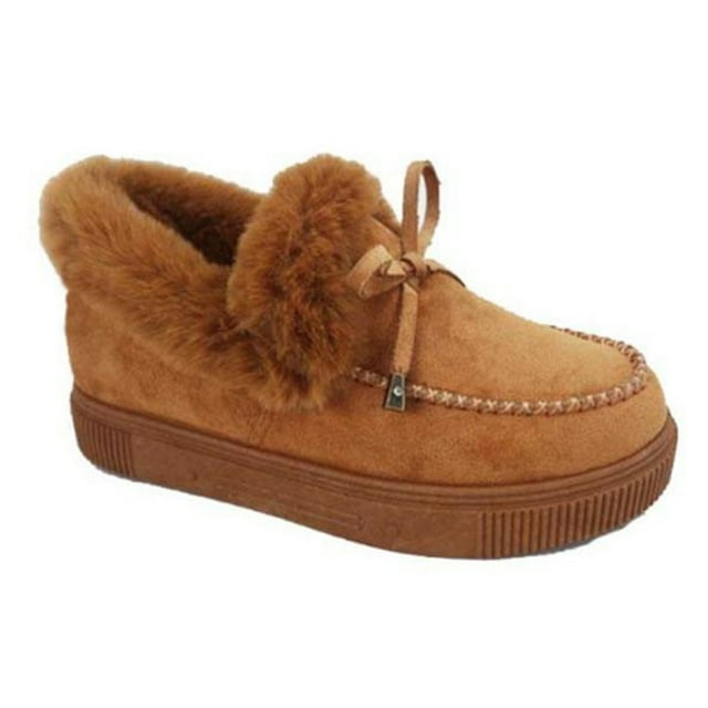 Mocassins Plats Décontractés pour Femmes, Épais, Chauds et Confortables, pour Intérieur et Extérieur, Nouveaux