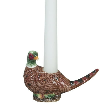 Willfred Ceramics - Andrea by Sadek J. Willfred Ceramics Pair of Pheasant Candle Holders