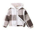 thumbnail image 5 of Coerni Girls and Toddlers' Sherpa Fleece Full-Zip Jacket Kids Girls Cute Flannel Plaid Long Sleeve Hooded Jacket 1-8 Years, 5 of 5