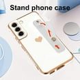 thumbnail image 4 of Designed for Samsung Galaxy S21 Plus 5G Case White Love Hearts Design for Women Girl Men, Luxury Plating with Strap Stand Full Camera Lens Protection Bumper for Galaxy S21 Plus 5G, 4 of 12