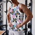 thumbnail image 5 of Balery Bright Butterflies1 Pattern Men's Workout Tank Top Gym Muscle Tee Fitness Bodybuilding Sleeveless T Shirt Quick Dry Fit Muscle Tank Top Slim-Fit Tank-3X-Large, 5 of 7