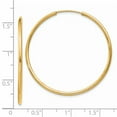thumbnail image 3 of Real 14kt Yellow Gold 1.5mm Polished Round Endless Hoop Earrings; for Adults and Teens; for Women and Men, 3 of 3
