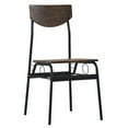 thumbnail image 3 of 6 Piece Dining Table Set, Wooden Dining Table with Storage Rack, 4 Chair and Bench, Stainless Steel Frame Modern Dining Set for Home, Kitchen, Breakfast Small Space, Easy Assembly, Deep, 3 of 7