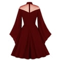 thumbnail image 4 of CEHVOM Robe Décontractée pour Femme, Col Montant Demi-Haut, Manches Longues, Robe pour Femme, 4 of 6