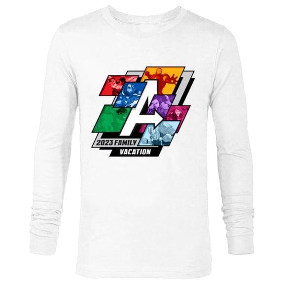 Marvel Avengers Family Vacation 2023 A-Logo - Long Sleeve T-Shirt for Men - Customized-White